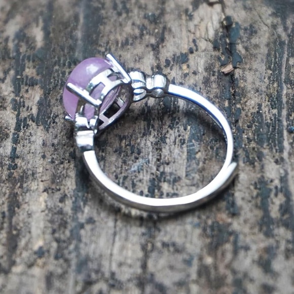 🆕Natural Kunzite Crystal Gemstone Ring 925 Sterling Silver - Picture 3 of 5